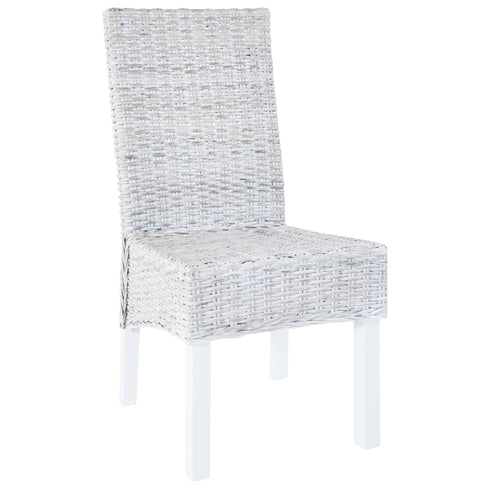 Swen Studio -  Dining Chairs 6 pcs Light Brown Kubu Rattan and Mango Wood(3x246654)